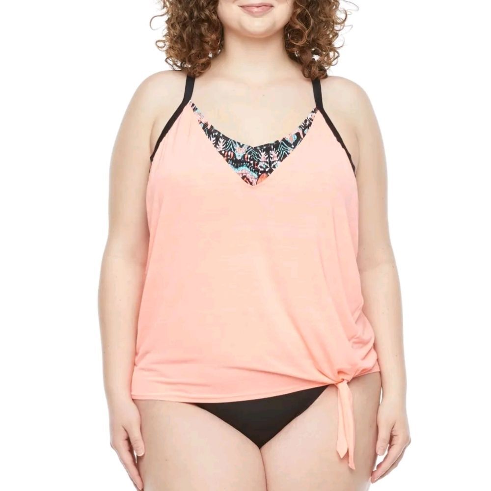 NWT ZeroXposur Tankini UPF Modest Swim Top